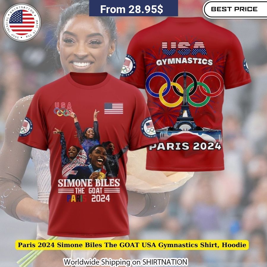 Paris 2024 Simone Biles The GOAT USA Gymnastics Shirt, Hoodie inspirational apparel