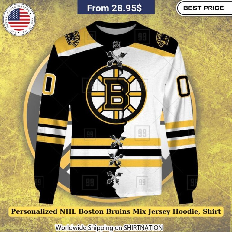 Personalized NHL Boston Bruins Mix Jersey Hoodie, Shirt Personalized Bruins gift ideas