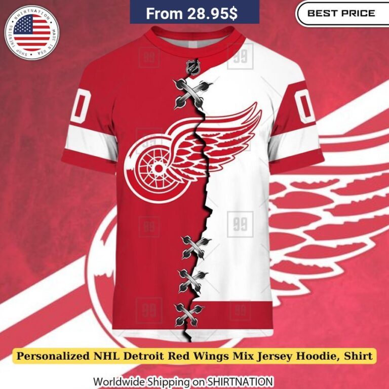 Personalized NHL Detroit Red Wings Mix Jersey Hoodie, Shirt gift ideas