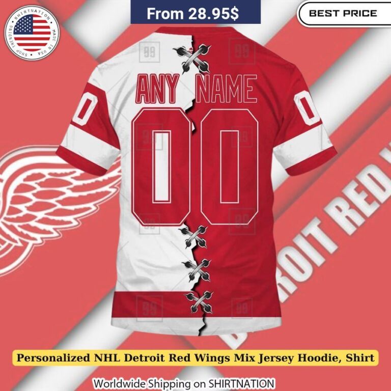 Personalized NHL Detroit Red Wings Mix Jersey Hoodie, Shirt Unique Red Wings fan gear