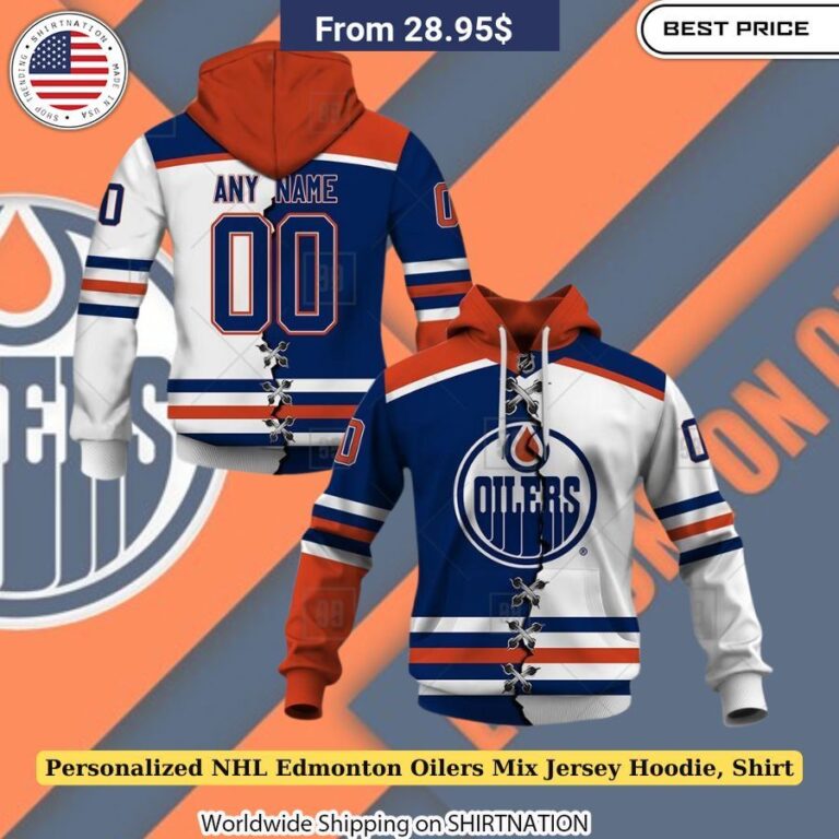 Personalized NHL Edmonton Oilers Mix Jersey Hoodie, Shirt Gift for Oilers fans