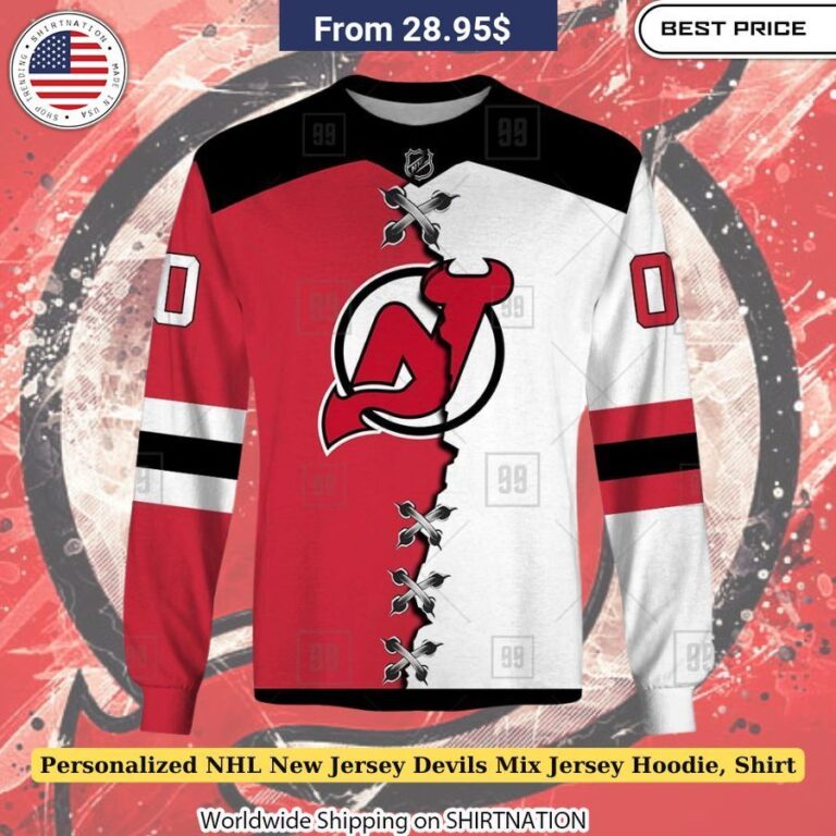 Personalized NHL New Jersey Devils Mix Jersey Hoodie, Shirt NHL merchandise