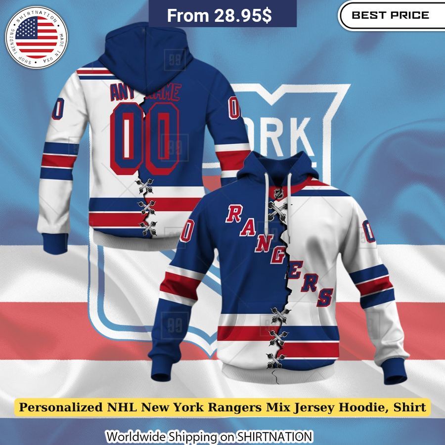 Personalized NHL New York Rangers Mix Jersey Hoodie, Shirt Nice shot bro