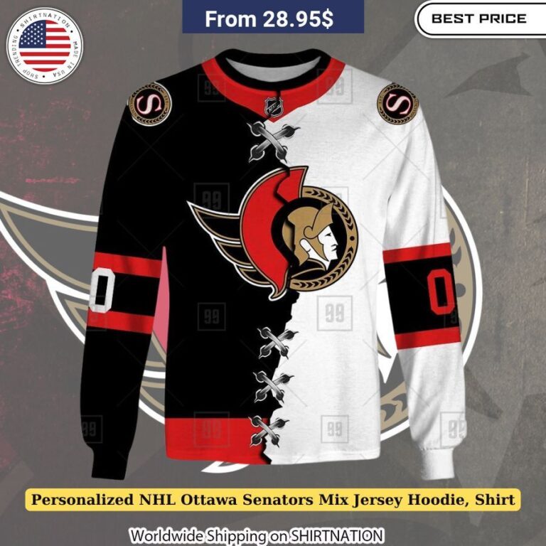 Personalized NHL Ottawa Senators Mix Jersey Hoodie, Shirt Customizable Senators team clothing