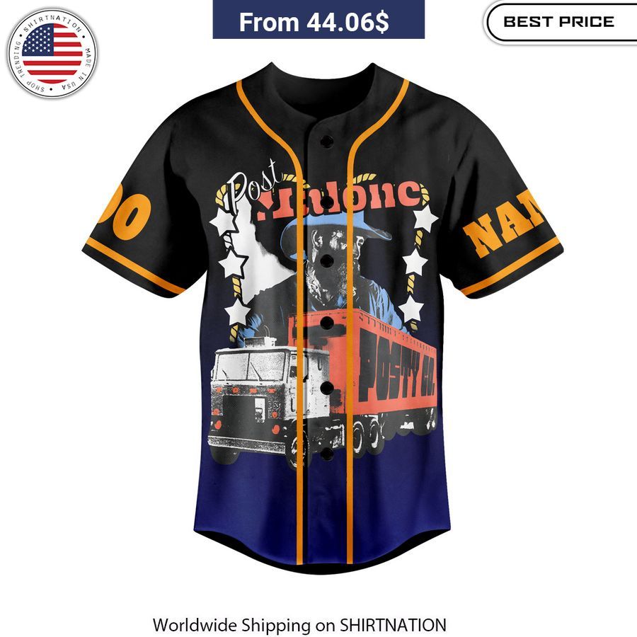 Post Malone Posty Co CUSTOM Baseball Jersey vibrant colors