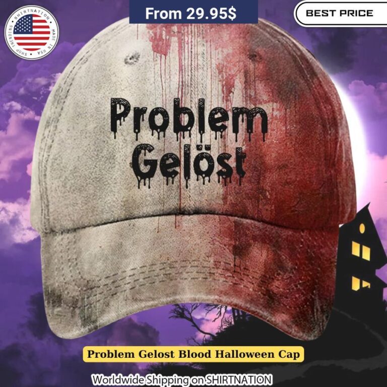 Problem Gelost Blood Halloween Cap Adjustable fit hat