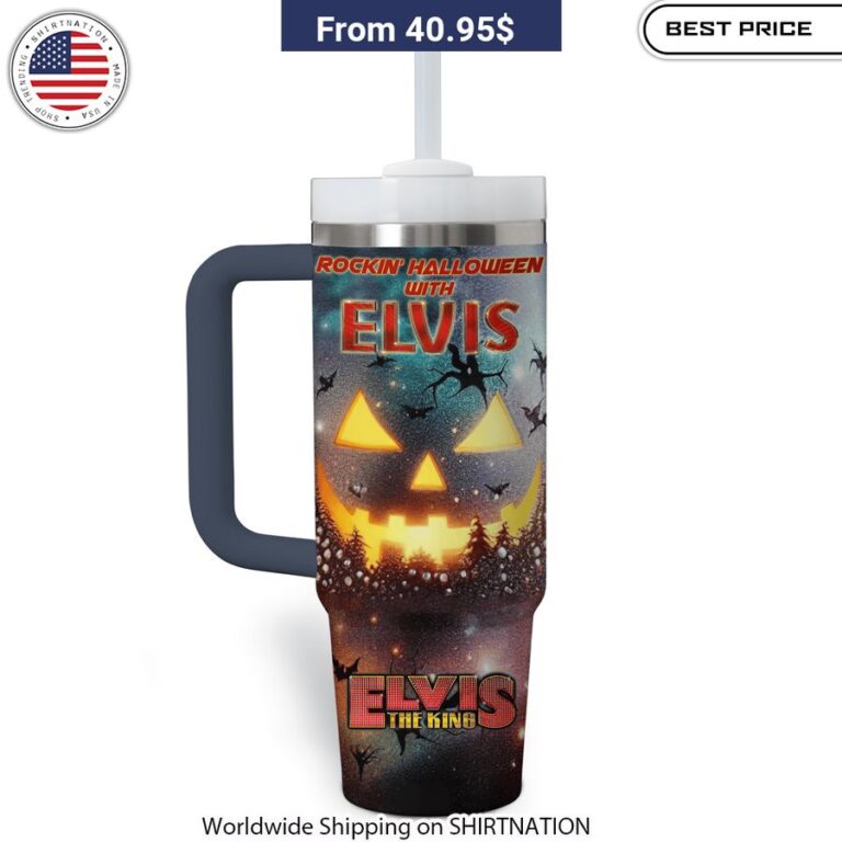 Rockin' Halloween With Elvis Stanley Tumbler Vintage music