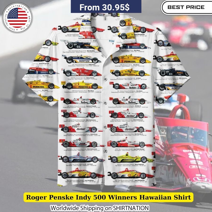 Roger Penske Indy 500 Winners Hawaiian Shirt Summer apparel