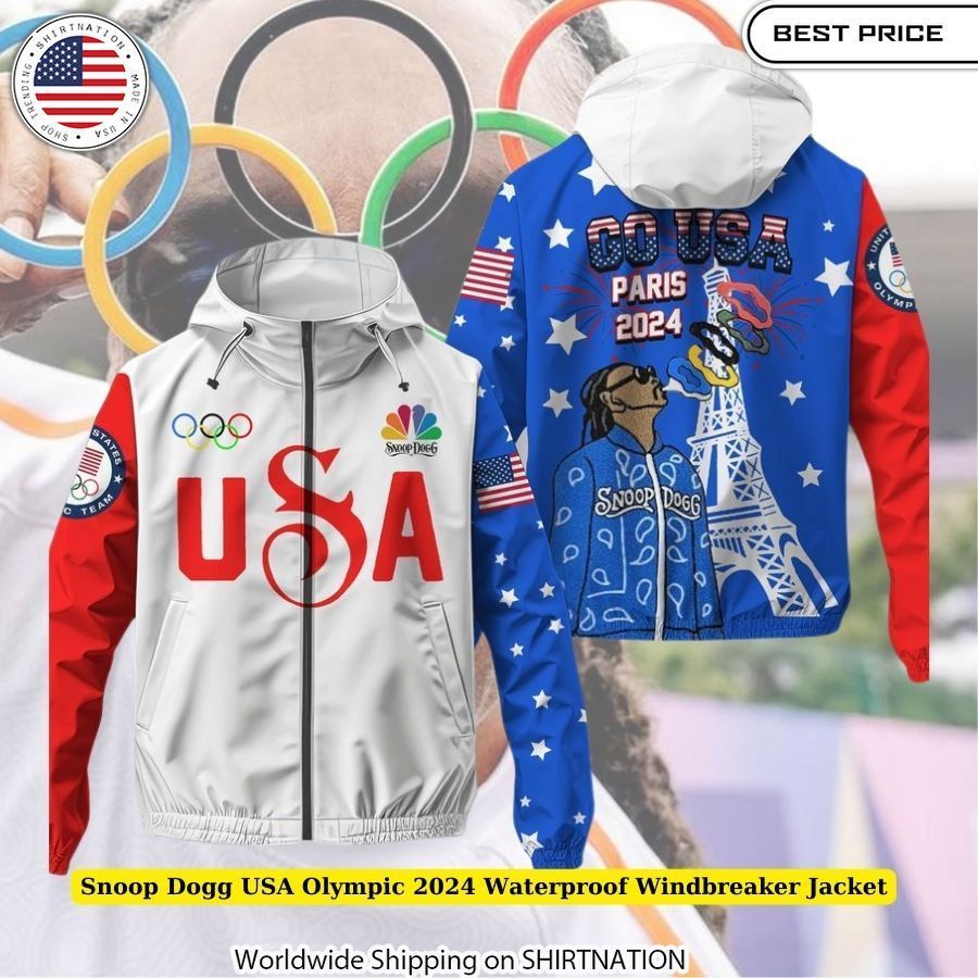 Snoop Dogg USA Olympic 2024 Waterproof Windbreaker Jacket weather-resistant