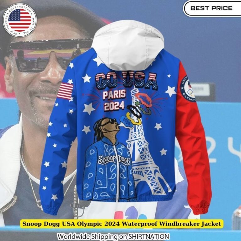 Snoop Dogg USA Olympic 2024 Waterproof Windbreaker Jacket stylish outerwear