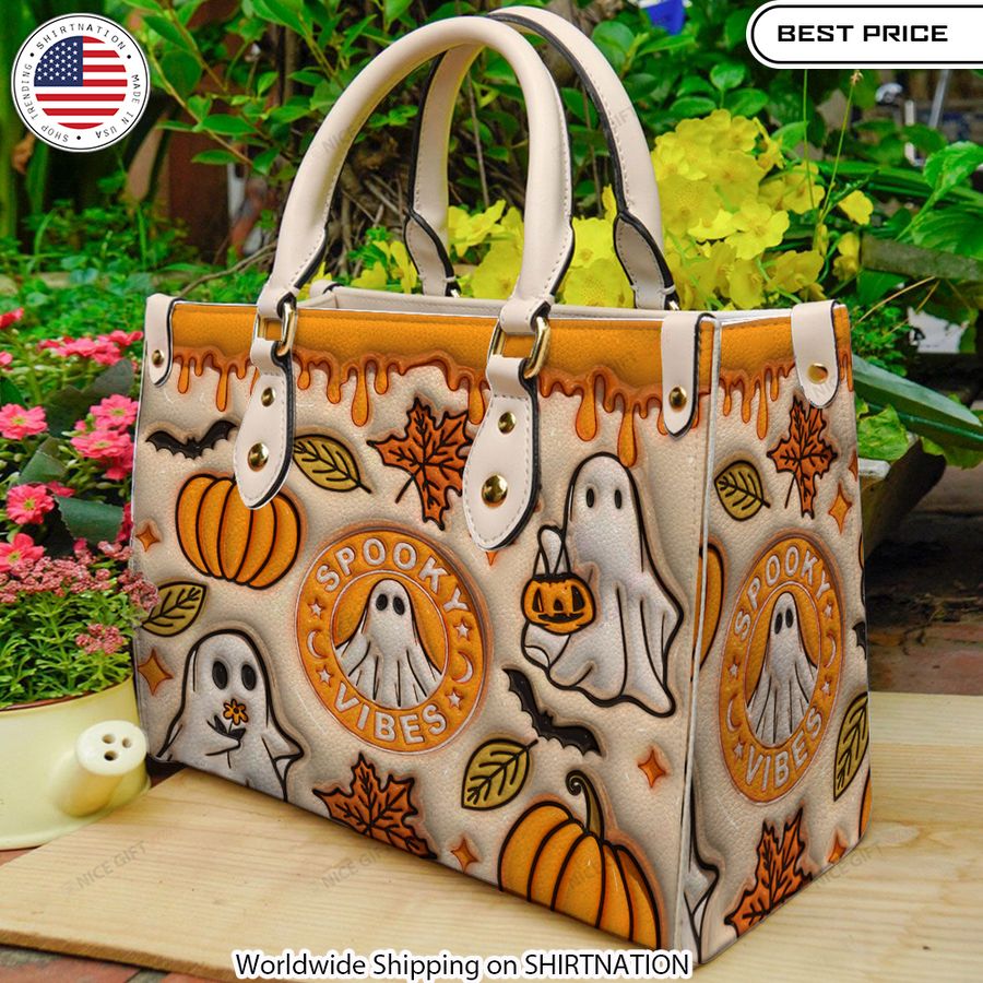 Spooky Vibes Halloween Leather Handbag Elegant leather handbag