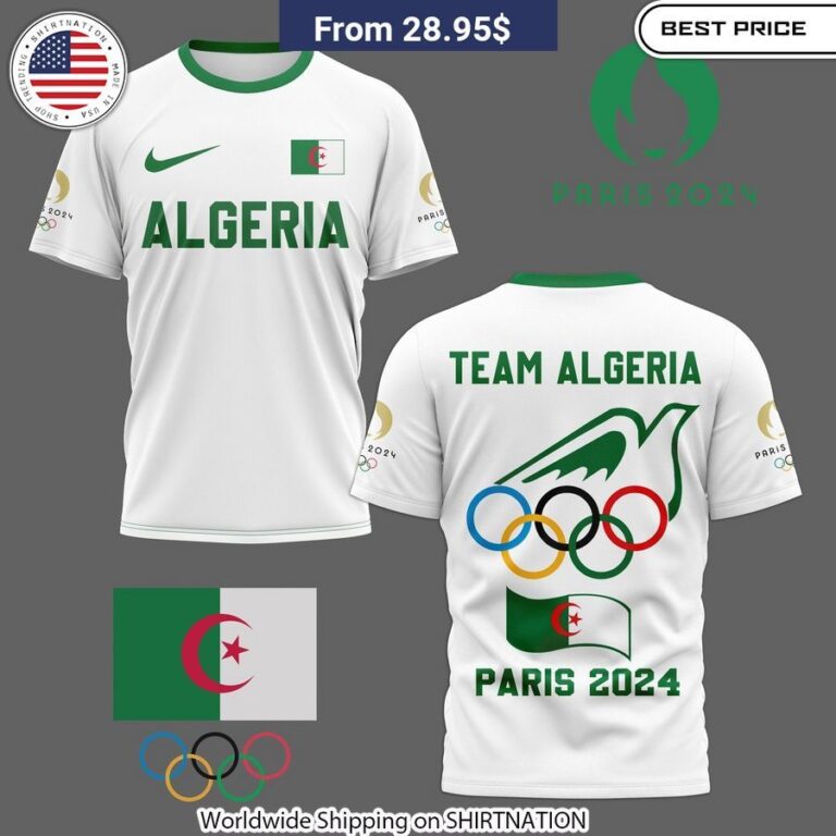 Team Algeria 2024 Olympic Shirt Algerian for Sports supporters