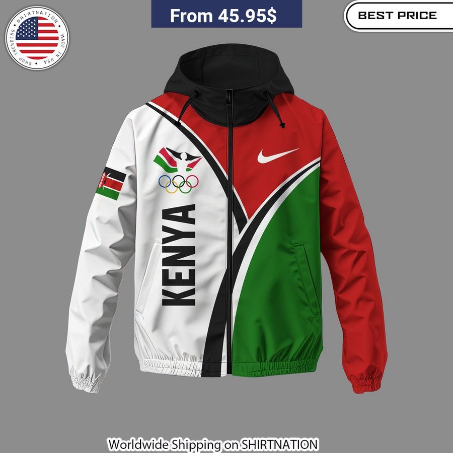 Team Kenya Olympic Paris 2024 Waterproof Windbreaker Jacket lightweight jacket