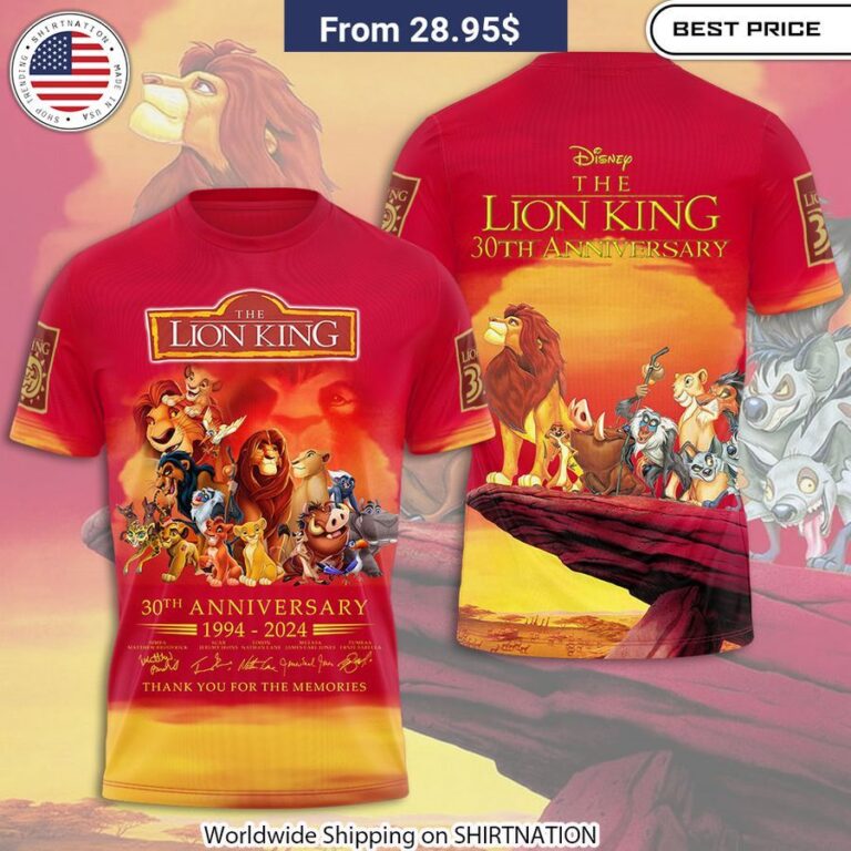 The Lion King 30th Anniversary Shirt, Hoodie Disney anniversary apparel