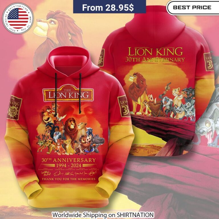 The Lion King 30th Anniversary Shirt, Hoodie Classic movie tribute