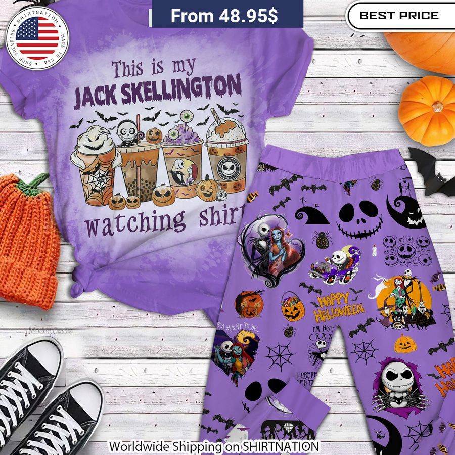 This Is My Jack Skellington Watching Shirt Halloween Pajamas Set Halloween Town pajama set