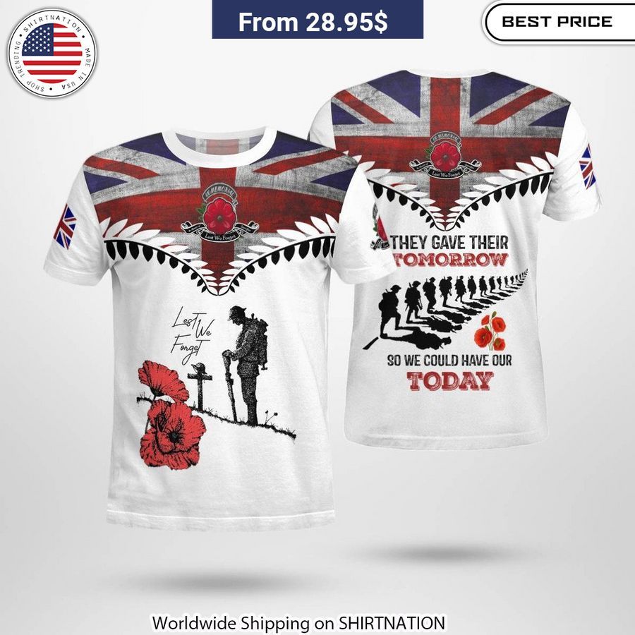 UK Veterans They Gave Tomorrow So We Could Have Our Today Shirt, Hoodie Soft cotton fabric