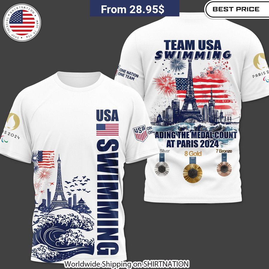 USA Swimming Leading Medal Count At Paris 2024 Olympics Shirt Competition