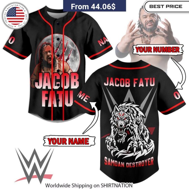 WWE Jacob Fatu Samdan Destroyer CUSTOM Baseball Jersey performance wear