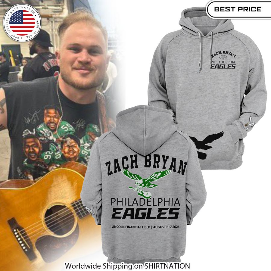 Zach Bryan Philadelphia Eagles Hoodie Country music fan gear