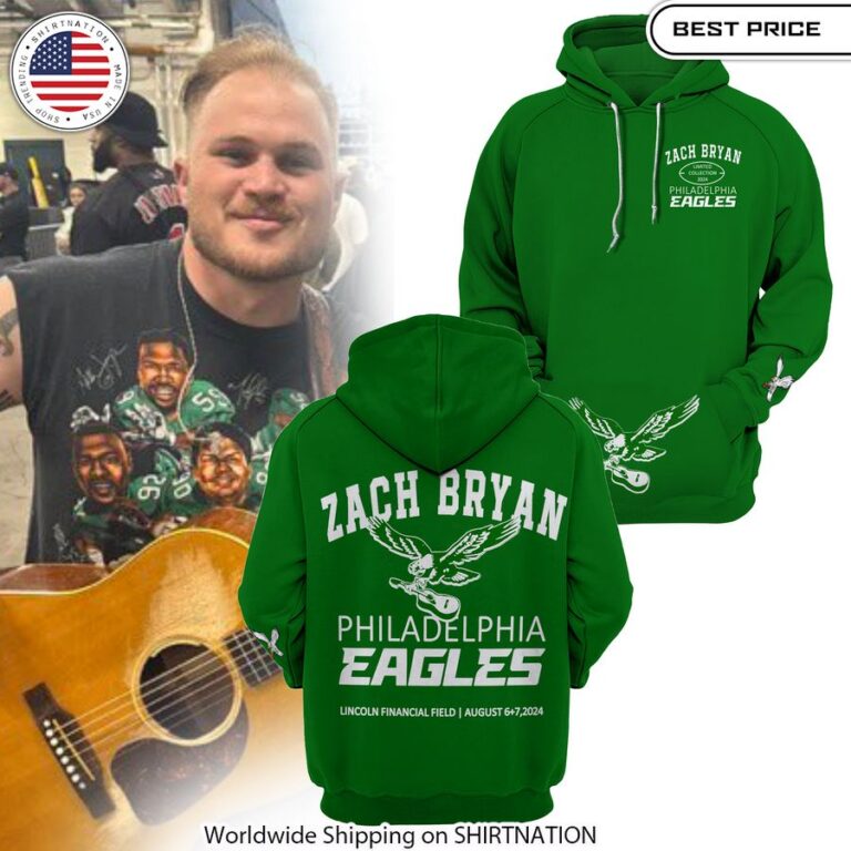 Zach Bryan Philadelphia Eagles Hoodie Gift for music and football fans