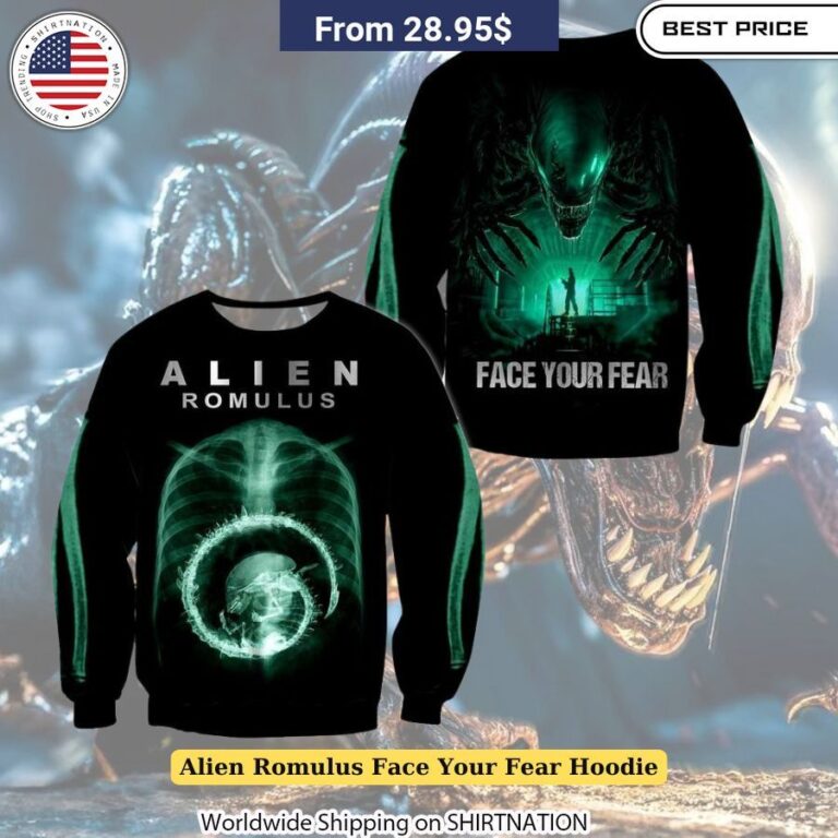 Alien Romulus Face Your Fear Hoodie Streetwear fashion