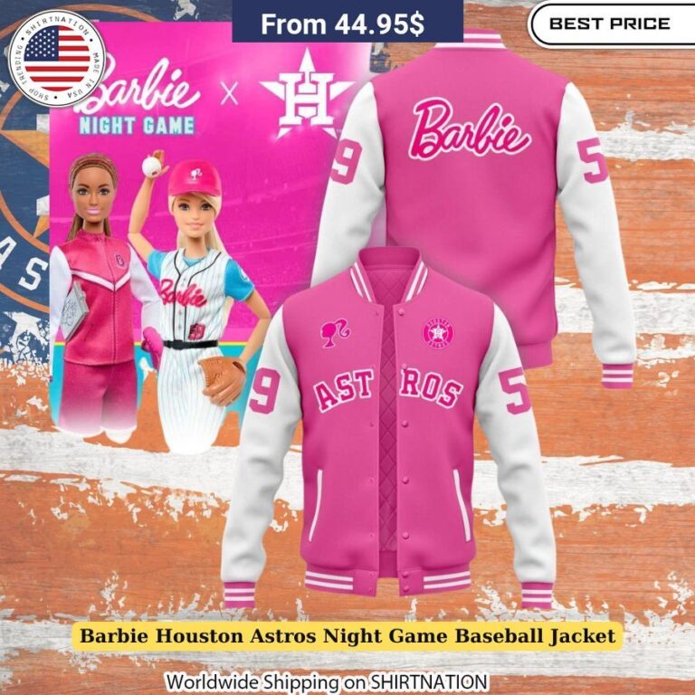 Barbie Houston Astros Night Game Baseball Jacket trendy outerwear