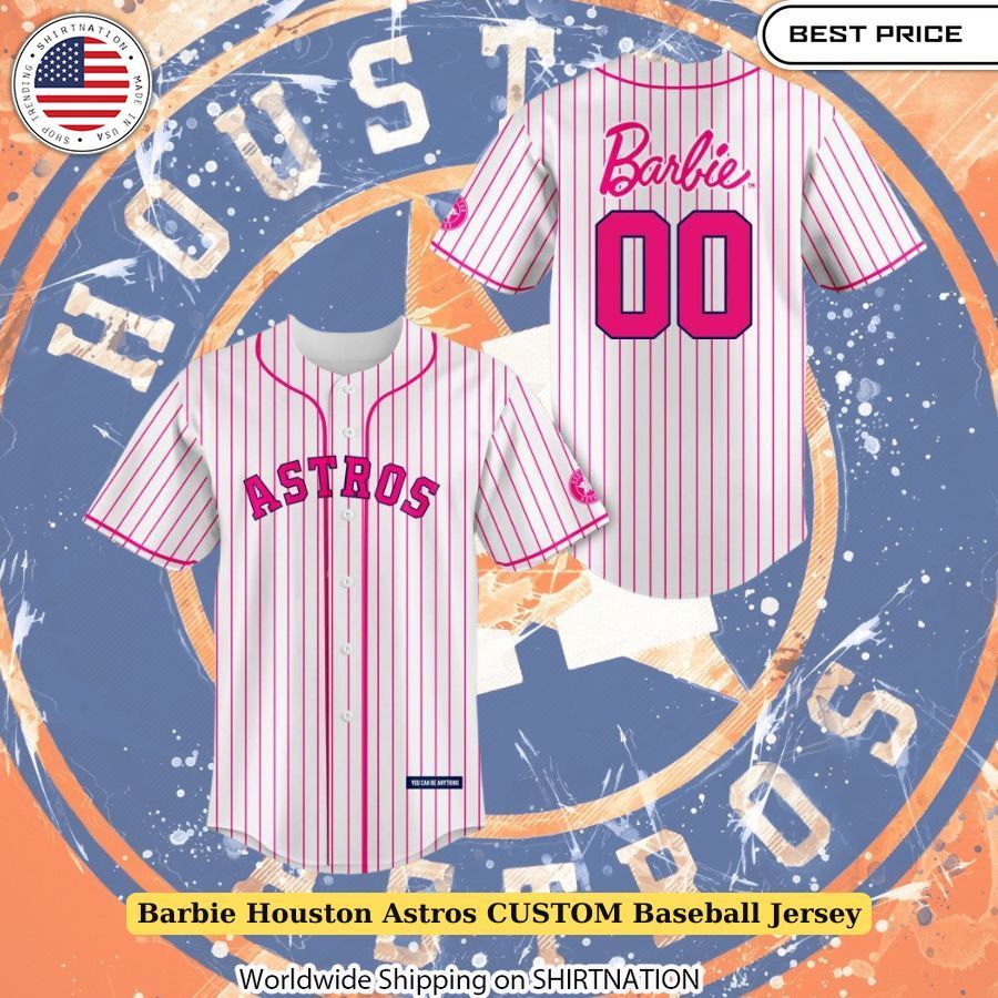 Barbie Houston Astros CUSTOM Baseball Jersey Barbie-themed sportswear