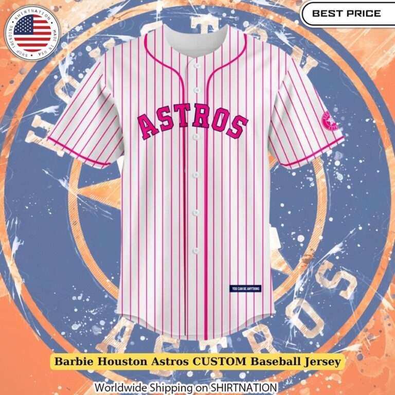 Barbie Houston Astros CUSTOM Baseball Jersey Lightweight breathable fabric