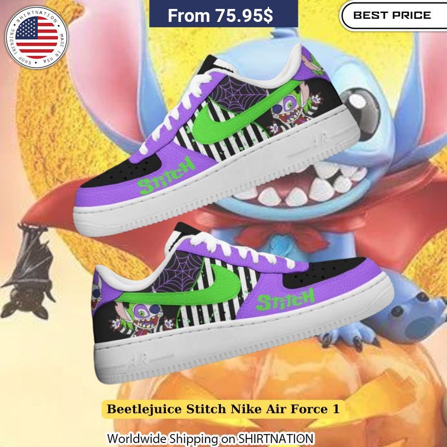 Beetlejuice Stitch Nike Air Force 1 Pop culture sneakers