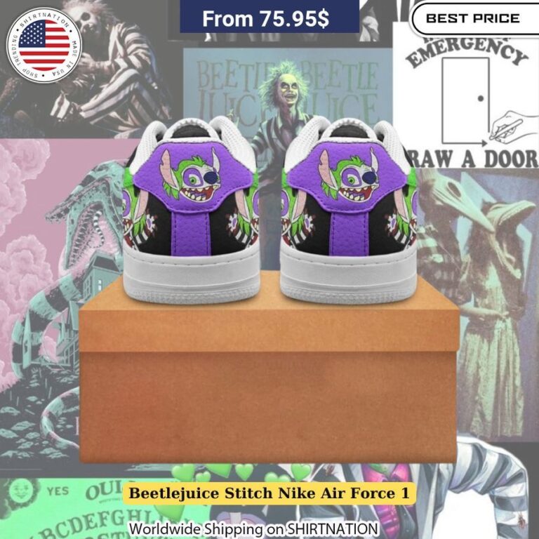 Beetlejuice Stitch Nike Air Force 1 Vibrant graphic design