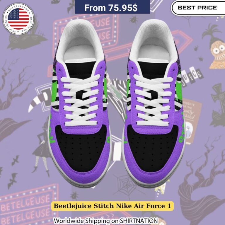 Beetlejuice Stitch Nike Air Force 1 High-quality leather design