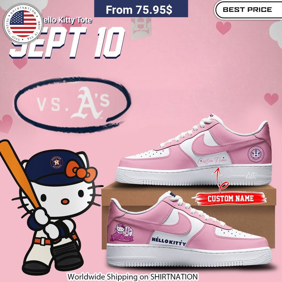 Houston Astros Hello Kitty Nike Air Force Sneakers breathable leather