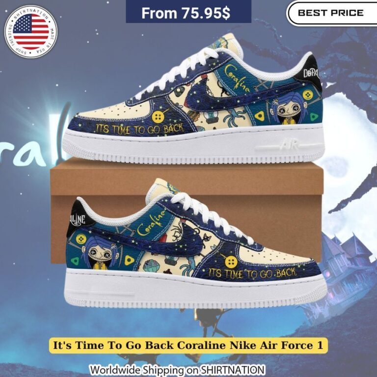 It's Time To Go Back Coraline Nike Air Force 1 Eye-catching graphic sneakers