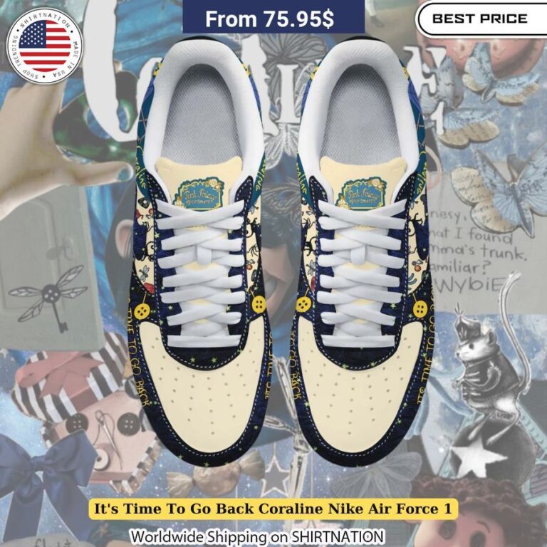 It's Time To Go Back Coraline Nike Air Force 1 High-top fashion sneakers