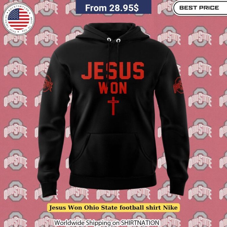 Jesus Won Ohio State Football Shirt by Nike Comfortable fit