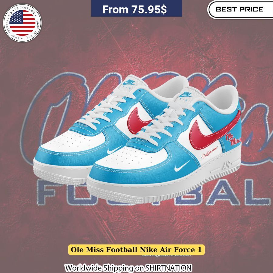 Ole Miss Football Nike Air Force 1 Perfect for sports enthusiasts