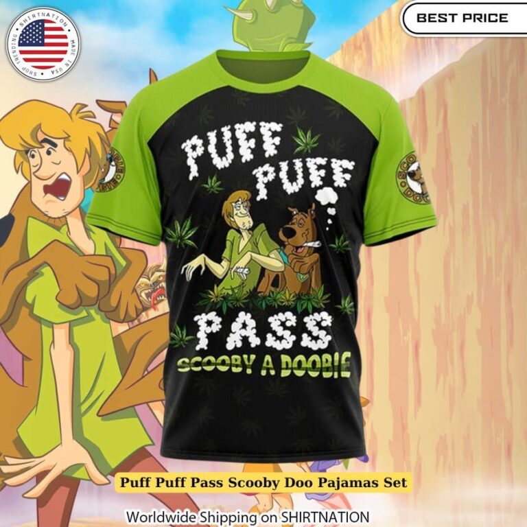 Puff Puff Pass Scooby Doo Pajamas Set Ideal for movie nights