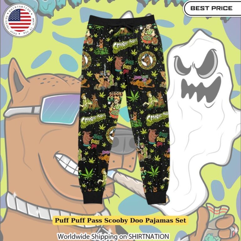 Puff Puff Pass Scooby Doo Pajamas Set Cartoon character sleepwear