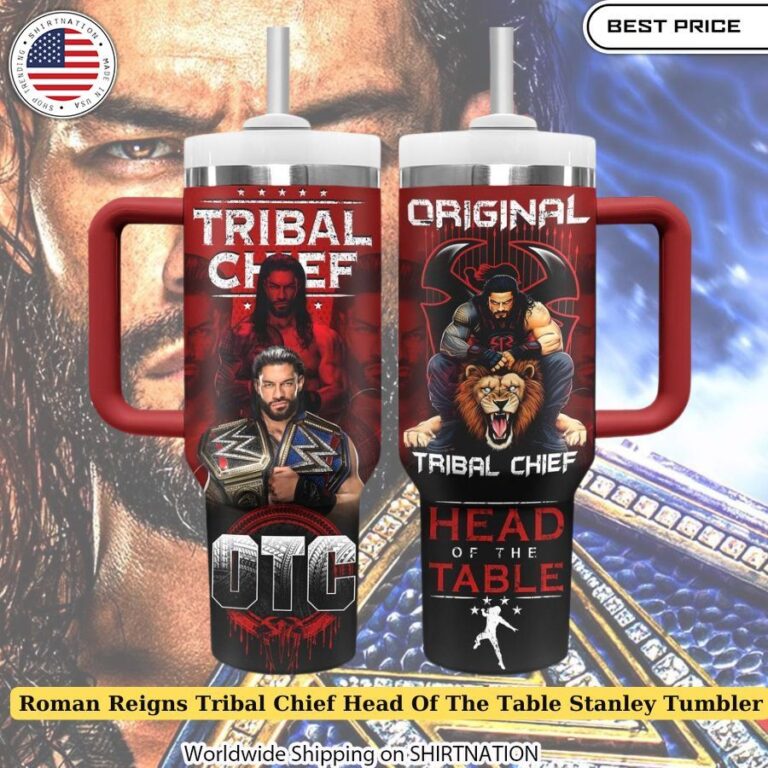 Roman Reigns Tribal Chief Head Of The Table Stanley Tumbler wrestling collectibles