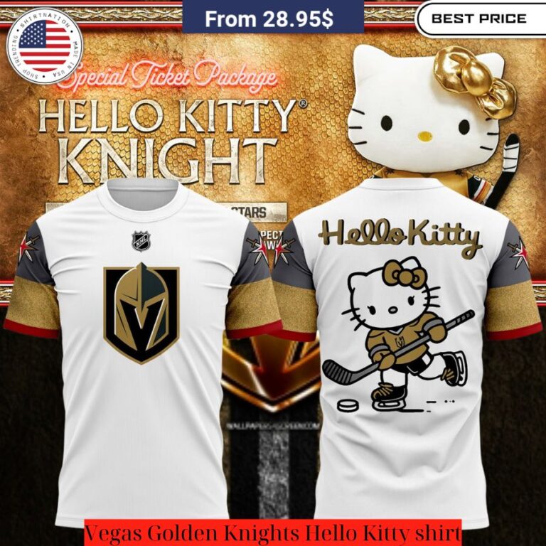 Vegas Golden Knights Hello Kitty shirt Unisex t-shirt with short sleeves and crew neck