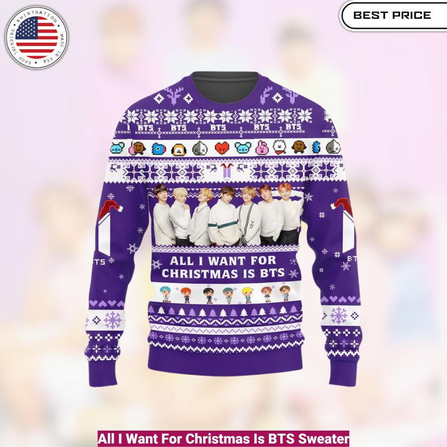 All I Want For Christmas Is BTS Sweater- cozy, fashionable, versatile