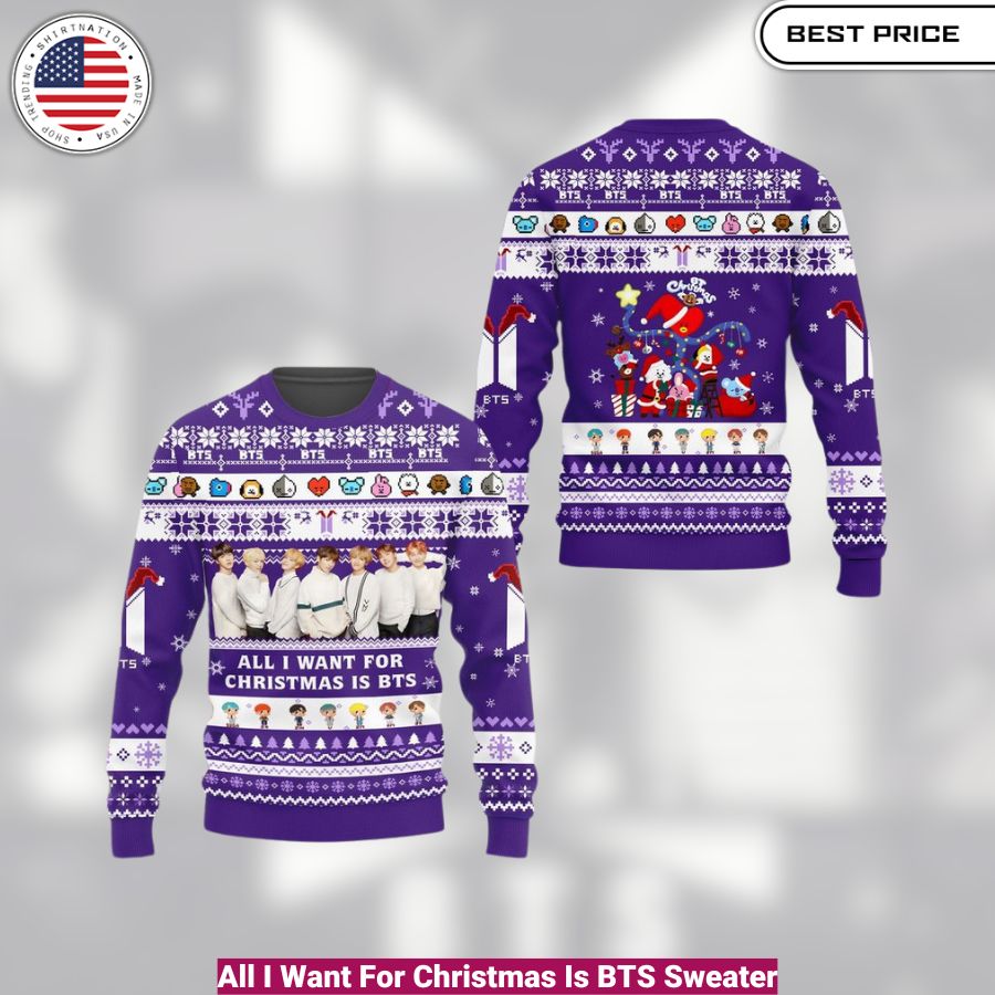 All I Want For Christmas Is BTS Sweater- cozy, fashionable, versatile