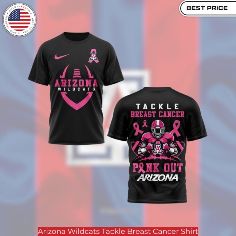 Arizona Wildcats Tackle Breast Cancer Shirt, bold slogan, symbolizing breast cancer awareness