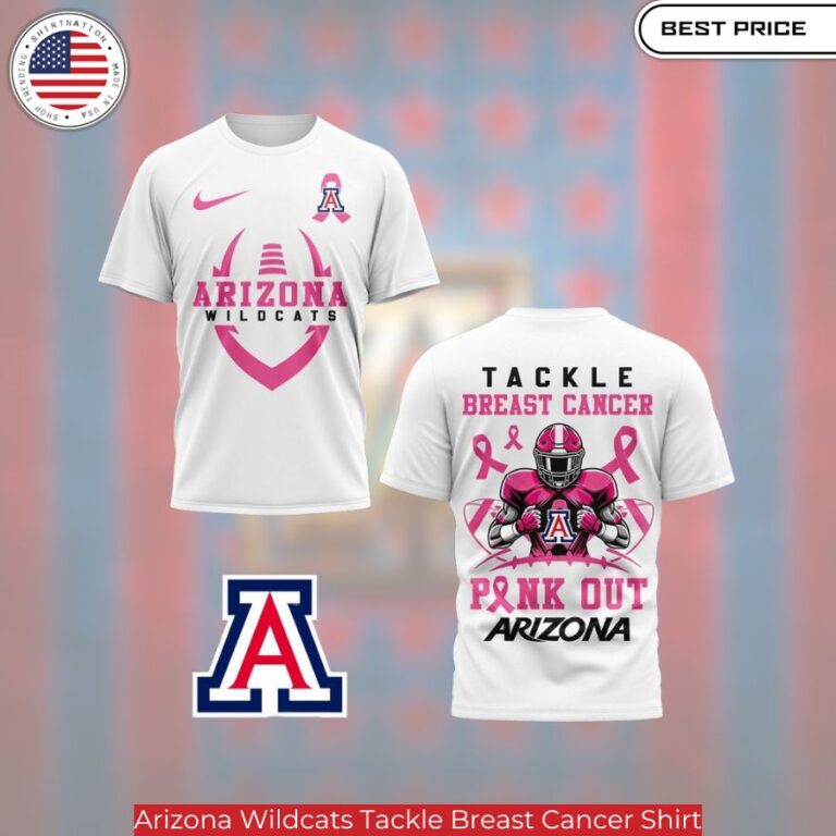 Arizona Wildcats Tackle Breast Cancer Shirt, bold slogan, symbolizing breast cancer awareness