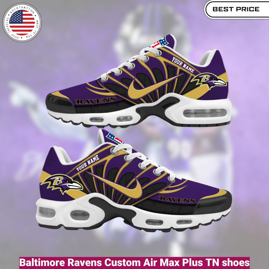 Baltimore Ravens Custom Air Max Plus TN shoes, fashionable, iconic, comfortable