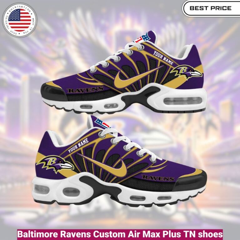 Baltimore Ravens Custom Air Max Plus TN shoes, fashionable, iconic, comfortable