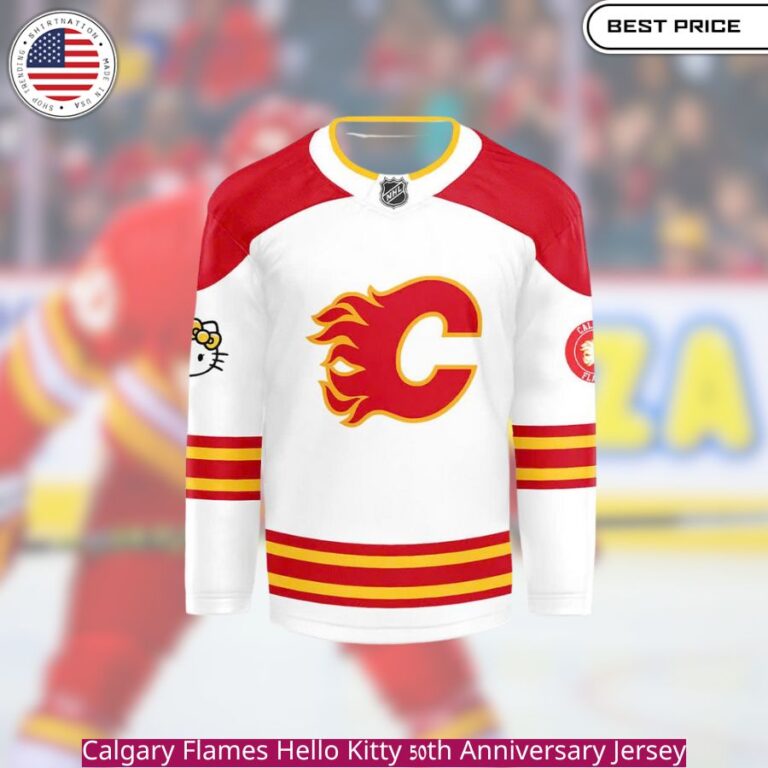 Calgary Flames Hello Kitty 50th Anniversary Jersey A vibrant and playful custom jersey