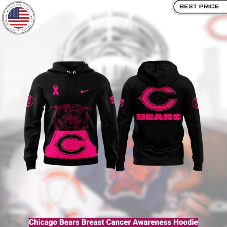 Chicago Bears Breast Cancer Awareness Hoodie, comfortable, warm, iconic