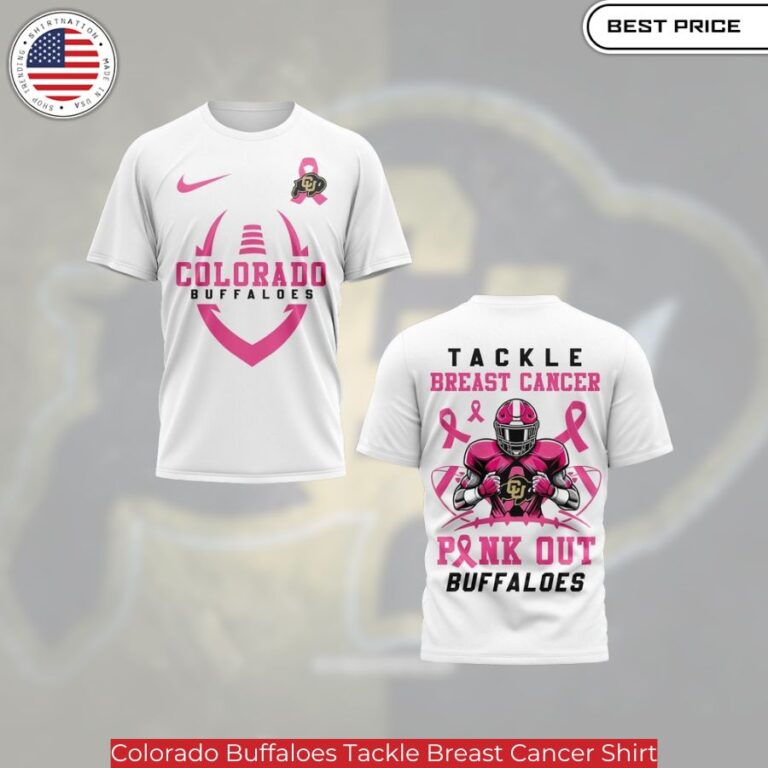 Colorado Buffaloes Tackle Breast Cancer Shirt, a comfortable fit, perfect for game days or casual wear,